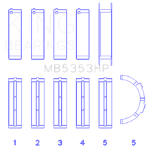 Load image into Gallery viewer, King Engine Bearings Ford 281 4.6L SOHC 16V Performance Main Bearing Set - Size STD